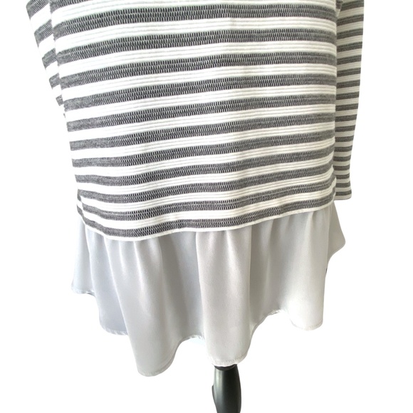LOFT Striped Jersey Top with Flirty Peplum, Size Small - Picture 7 of 9